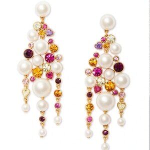 Kate Spade. Multicolor Pearl Caviar Statement Earrings NWT & Dust Bag